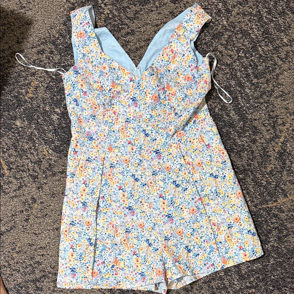 Floral Blue Romper